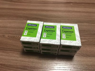 Лот: 16211703. Фото: 1. Скрепки оцинкованные 28 мм. (9... Другое (канцелярские и офисные товары)