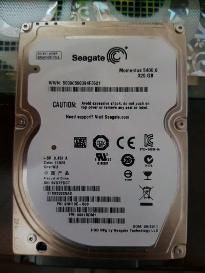 Лот: 14936878. Фото: 1. hdd 2,5 seagete 320gb. Жёсткие диски (HDD)