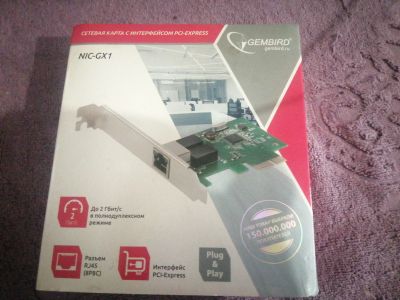Лот: 19152335. Фото: 1. Сетевая карта NIC-GX1 PCI-E x1. Сетевые карты