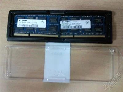 Лот: 2020959. Фото: 1. Elpida 2GB 2Rx8 PC3-8500S-7-10-F1. Оперативная память