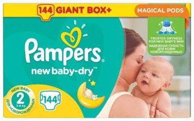 Лот: 10916699. Фото: 1. Pampers подгузники New Baby-Dry... Детская гигиена