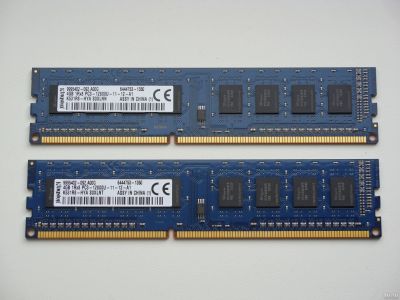 Лот: 13322850. Фото: 1. 8Gb (2 x 4Gb) Kingston 1Rx8 PC3-12800... Оперативная память
