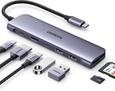 Лот: 25062180. Фото: 1. Хаб-USB UGREEN CM195 (15214) USB-C... USB-флеш карты