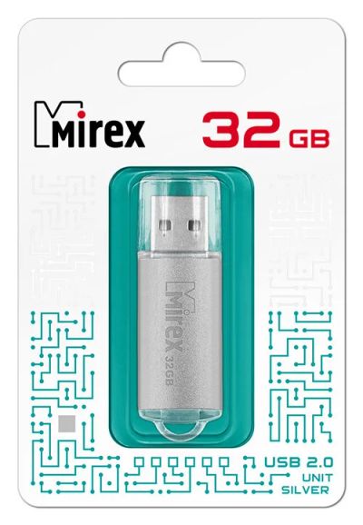 Лот: 17114886. Фото: 1. USB 32 Gb Mirex Unit silver USB... USB-флеш карты