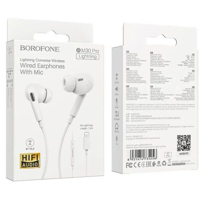 Лот: 22147893. Фото: 1. Гарнитура BOROFONE BM30 PRO LIGHTNING... Наушники, гарнитуры