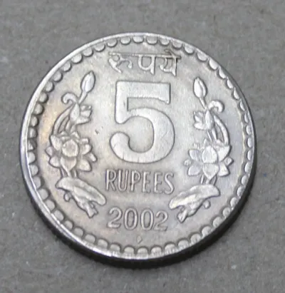 Лот: 23458128. Фото: 1. Индия 5 рупий 2002 года. Азия