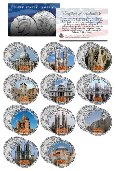 Лот: 11502523. Фото: 1. набор из 11 монет США Известные... Америка