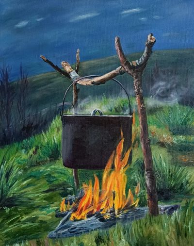 Лот: 24370555. Фото: 1. Картина маслом на холсте пейзаж... Произведения