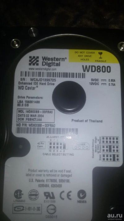 Лот: 11193893. Фото: 1. Western Digital WD800. Жёсткие диски (HDD)