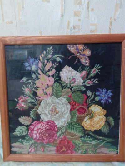 Лот: 10952858. Фото: 1. Вышивка. Цветы. Вышивание