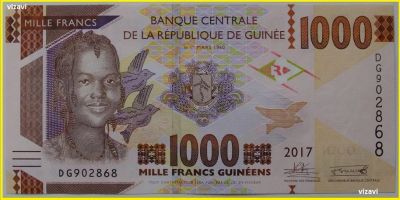 Лот: 15528398. Фото: 1. Гвинея 1000 франков 2017, без... Африка