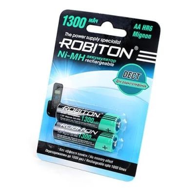 Лот: 15544964. Фото: 1. АКБ AA Robiton 1300mAh DECT 13902. Батарейки, аккумуляторы, элементы питания