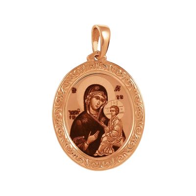Лот: 23864897. Фото: 1. Золотая подвеска Икона Тихвинской... Другое (ювелирные изделия, бижутерия, часы)