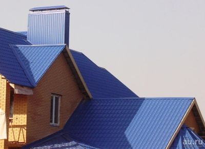 Лот: 9819503. Фото: 1. Металлочерепица 1,19х3,95м ультрамарин. Кровельные материалы