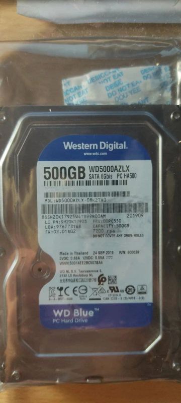 Лот: 17499277. Фото: 1. Жесткий диск WD Blue 500 GB WD5000AZLX... Жёсткие диски (HDD)