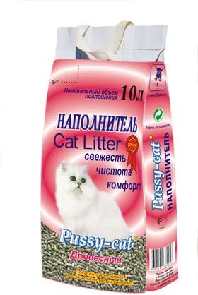 Лот: 24836919. Фото: 1. Pussy-cat наполнитель древесный... Миски, лотки, наполнители