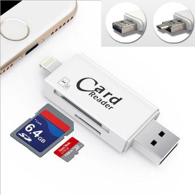 Лот: 11524371. Фото: 1. Переходник card reader lightning... Дата-кабели, переходники