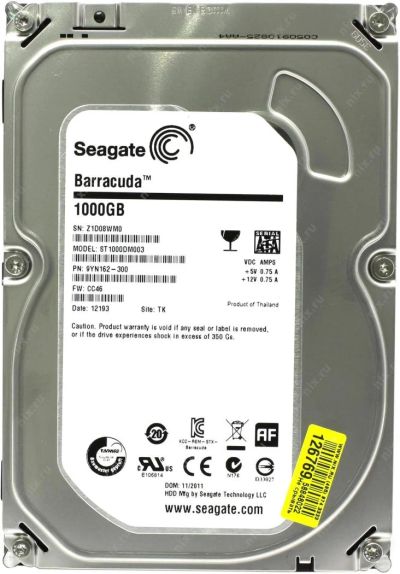 Лот: 8030765. Фото: 1. 1000ГБ Жесткий диск Seagate ST1000DM003... Жёсткие диски (HDD)