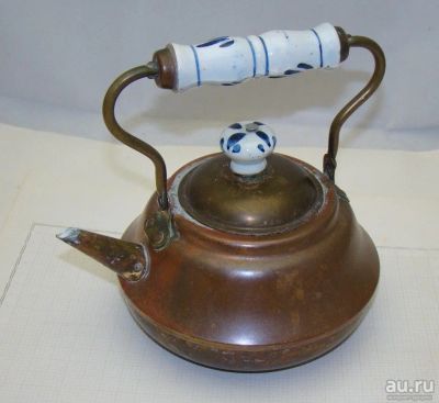 Лот: 18447415. Фото: 1. Чайник медный старинный (Z036). Предметы интерьера и быта