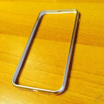 Лот: 5809243. Фото: 1. Бампер металл iPhone 6 серебристый... Чехлы, бамперы