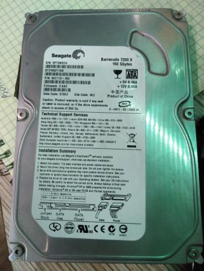 Лот: 12625704. Фото: 1. Жесткий диск Seagete 160 Gb. Жёсткие диски (HDD)