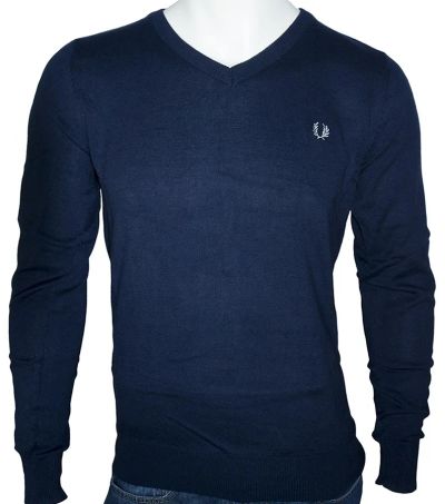 Лот: 7258667. Фото: 1. Джемпер Fred Perry темно-синий... Свитеры, толстовки, худи