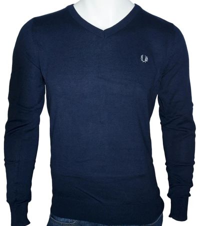 Лот: 7258667. Фото: 1. Джемпер Fred Perry темно-синий... Свитеры, толстовки