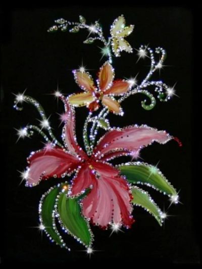 Лот: 21290668. Фото: 1. Картина Орхидеи с кристаллами... Другое (сувениры, подарки)