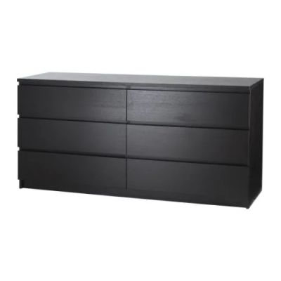 Лот: 3668312. Фото: 1. Комод с 6 ящиками, черно-коричневый. Комоды