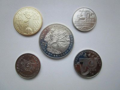 Лот: 6744855. Фото: 1. 70 лет победы набор 5 монет Приднестровье... Наборы монет