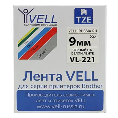 Лот: 25334188. Фото: 1. Термолента Vell VL-221, 9 мм... Другое (канцелярские и офисные товары)