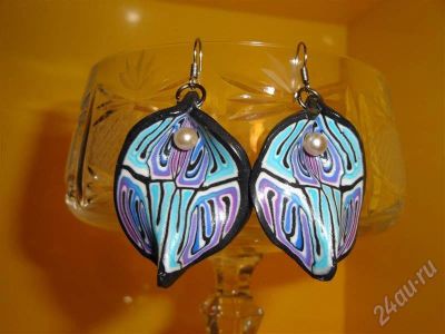 Лот: 262053. Фото: 1. Изделия из полимерной глины серьги... Серьги, каффы