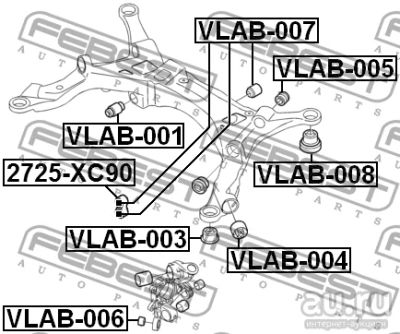 Лот: 18582473. Фото: 1. Сайленблок задней балки VLAB007. Ходовая, подвеска, рулевое управление