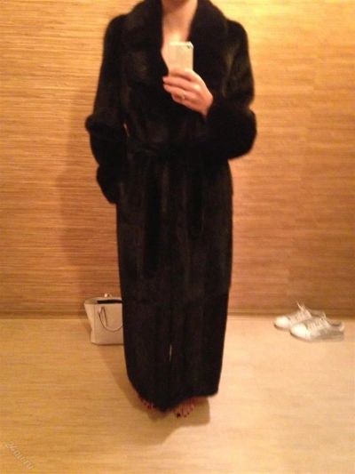 Лот: 3093856. Фото: 1. Норковая шуба длинная black. Верхняя одежда