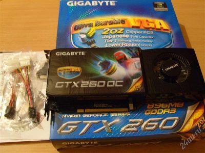 Лот: 2615815. Фото: 1. Видеокарта Gigabyte GTX 260 OC... Видеокарты