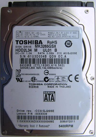 Лот: 7878101. Фото: 1. Жесткий диск для ноутбука Toshiba... Жёсткие диски