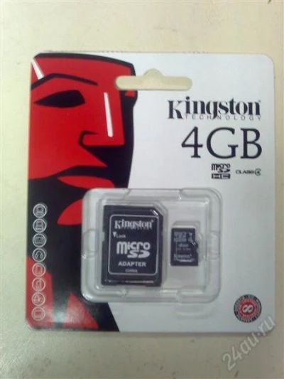 Лот: 959012. Фото: 1. Карта памяти MicroSD 4GB Kingston... Карты памяти