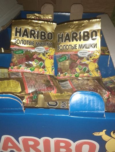 Лот: 18837106. Фото: 1. жевательный мармелад Haribo золотые... Шоколад, конфеты