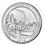 Лот: 543117. Фото: 1. Квотер США 2010 - Йосемити -Yosemite... Америка