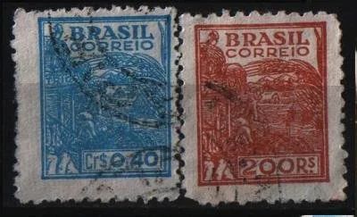 Лот: 9659182. Фото: 1. Бразилия 1941-42г - 2 марки. Марки