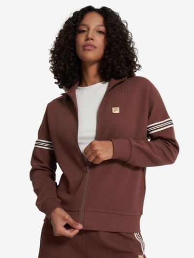 Лот: 25536472. Фото: 1. Толстовка женская FILA, Коричневый. Легкие куртки, толстовки