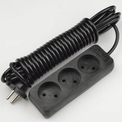 Лот: 24553060. Фото: 1. Удлинитель Uniel S-CD3-5 Black. Удлинители, тройники, сетевые фильтры