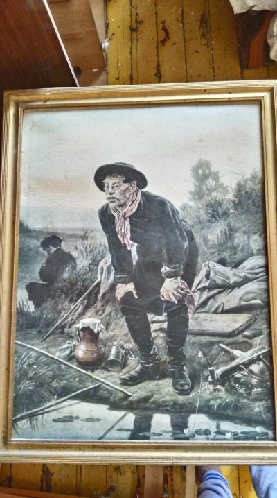 Лот: 7145352. Фото: 1. Работа В.Пирова "Рыболов". Картины, рисунки