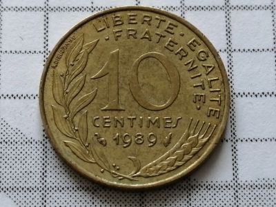 Лот: 15555613. Фото: 1. Франция 10сантимов 1989 год (лот... Россия и СССР 1917-1991 года