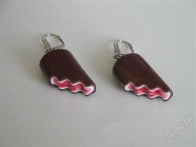 Лот: 668714. Фото: 1. Изделия из полимерной глины,серьги... Серьги, каффы