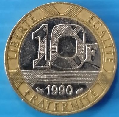 Лот: 25789165. Фото: 1. 10 франков 1990 Франция. Европа