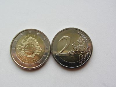Лот: 14829236. Фото: 1. Мальта 2 евро 2012 " 10 лет наличному... Европа