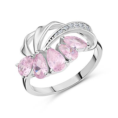 Лот: 23802973. Фото: 1. Серебряное кольцо с фианитами. Кольца, перстни