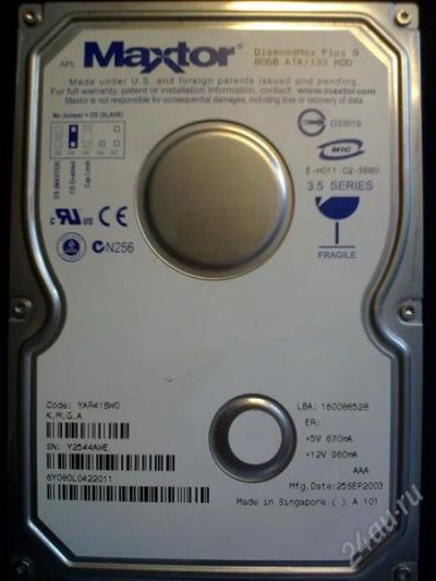 Лот: 2753438. Фото: 1. Жесткий диск 80GB apl Maxtor DiamondMax... Жёсткие диски (HDD)