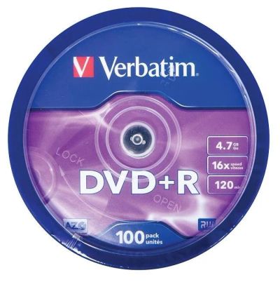 Лот: 12129219. Фото: 1. Диск Verbatim DVD+R 4.7 Gb 16x... CD, DVD, BluRay